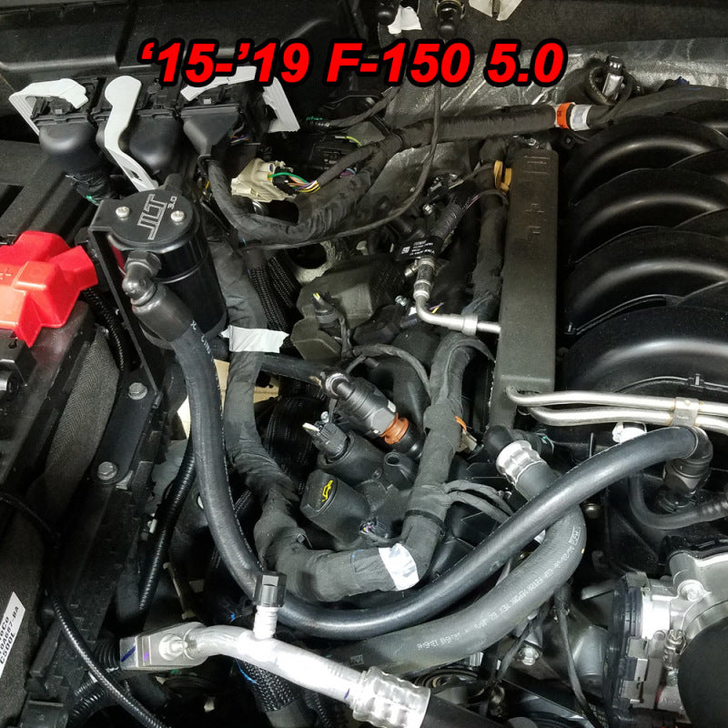 J&L 11-19 Ford F-150 2.7L/3.5L/5.0L Passenger Side Oil Separator 3.0 - Black Anodized - eliteracefab.com