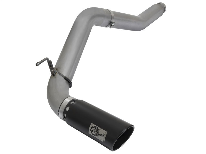 aFe LARGE BORE HD 5in DPF-Back SS Exhaust w/ Black Tip 2016 Nissan Titan 5.0L V8 (td) CC SB - eliteracefab.com