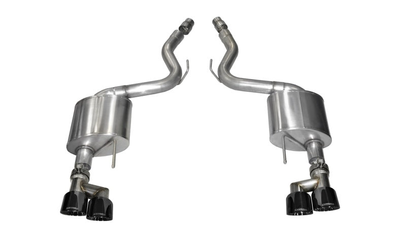 Corsa 15-16 Ford Mustang GT 5.0 3in Axle Back Exhaust Black Quad Tips (Sport) - eliteracefab.com