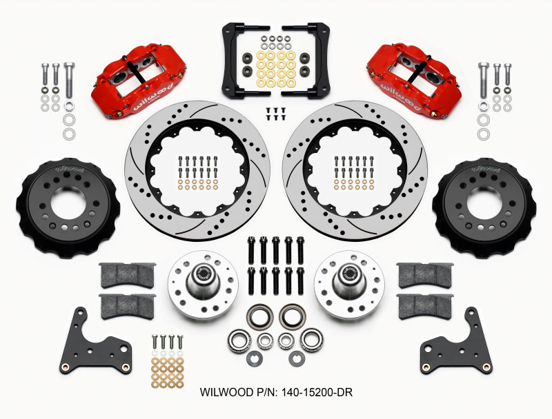 Wilwood Narrow Superlite 6R Front Hub Kit 14.00in Drill Red 65-72 CDP C Body -Drum Wilwood