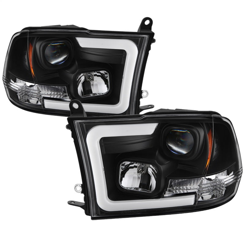 Spyder 09-16 Dodge Ram 1500 Version 2 Headlights Light Bar DRL Black PRO-YD-DR09V2-LBDRL-BK - eliteracefab.com