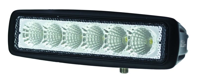 Hella Value Fit Mini 6in LED Light Bar - Flood Beam Pedestal - eliteracefab.com