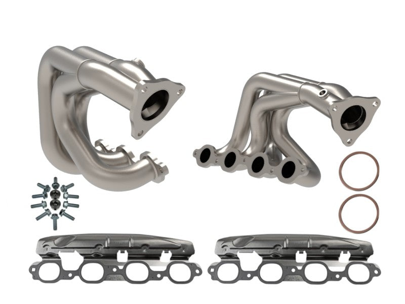 aFe Twisted 304SS Header 2020 Chevy Corvette (C8) 6.2L V8 - Titanium Ceramic Coated - eliteracefab.com