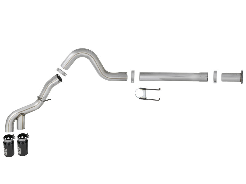 aFe Power 11-14 Ford F250/F350 6.7L Diesel Rebel XD 4in 409 SS DPF-Back Exhaust System - Black Tips aFe