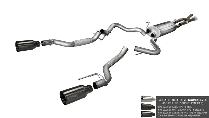 Corsa 2017 Ford F-150 Raptor 3.5L V6 Super Cab / Super Crew Cab 3.0in Muffler Upgrade Kit - eliteracefab.com