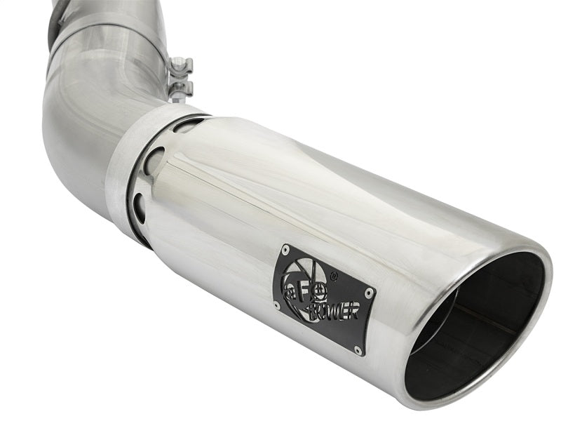 aFe ATLAS 5in DPF-Back Aluminized Steel Exhaust System w/Polished Tips 2017 GM Duramax 6.6L (td) L5P aFe