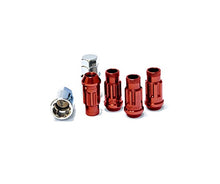 Load image into Gallery viewer, WHEEL MATE MUTEKI SR48 OPEN END LOCKING LUG NUT SET OF 4 – RED 12×1.50 48MM