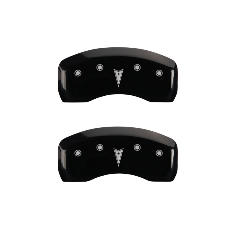 MGP 4 Caliper Covers Engraved Front Pontiac Rear Arrow Black Finish Silver Char 2006 Pontiac GTO MGP