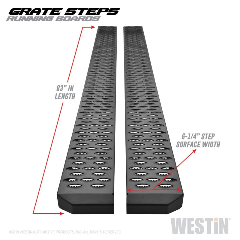 Westin Grate Steps Running Boards 83 in - Textured Black - eliteracefab.com