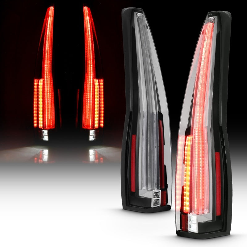 ANZO 2007-2014 Cadillac Escalade Led Taillights Red/Clear - eliteracefab.com