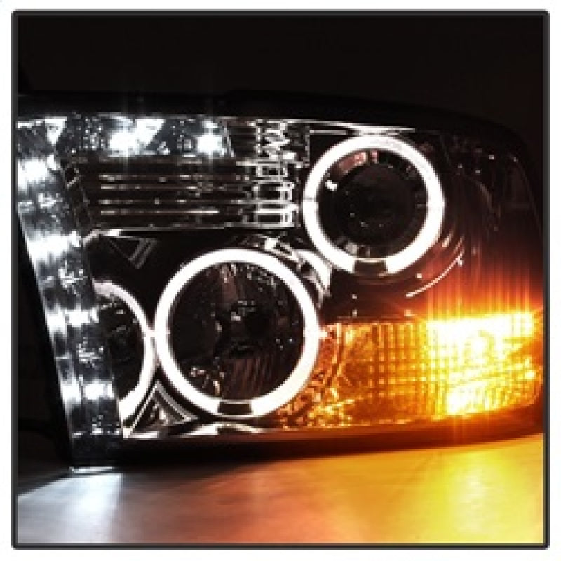 Spyder Dodge Ram 1500 09-14 10-14 Projector Headlights Halogen- LED Halo LED- Smke PRO-YD-DR09-HL-SM - eliteracefab.com