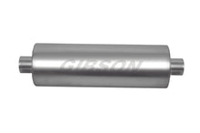 Load image into Gallery viewer, Gibson MWA Superflow Center/Center Round Muffler - 5x10in/2.5in Inlet/2.5in Outlet - Stainless - eliteracefab.com