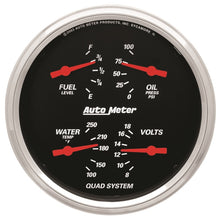 Load image into Gallery viewer, AutoMeter Gauge Quad 5in. 0 Ohm(e) to 90 Ohm(f)Elec Designer Black