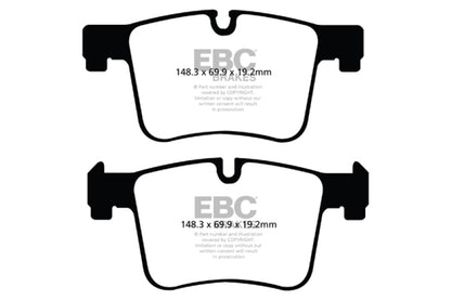 EBC 11+ BMW X3 2.0 Turbo (F25) Greenstuff Front Brake Pads - eliteracefab.com
