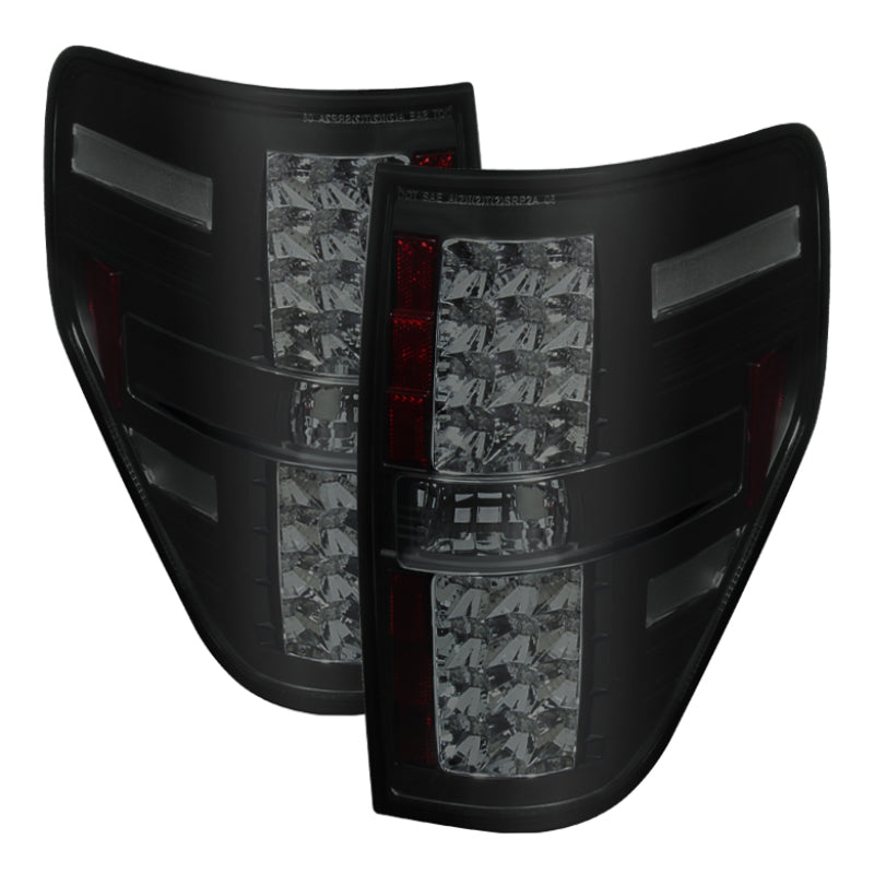 Spyder Ford F150 09-14 LED Tail Lights Black Smoke ALT-YD-FF15009-LED-BSM - eliteracefab.com