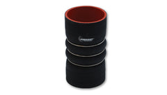 Vibrant 4 Ply Aramid Reinf Silicone Hump Hose conn 4in ID x 6in long 3 reinforcement ring MATTE BLK - eliteracefab.com
