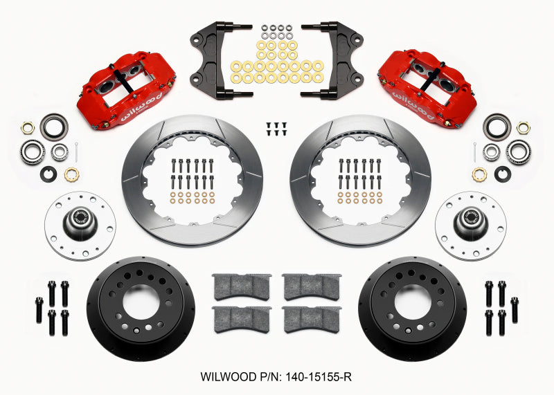 Wilwood Narrow Superlite 6R Front Hub Kit 12.88in Red WWE ProSpindle (5x4.75in 5x5.00in Hub) Wilwood