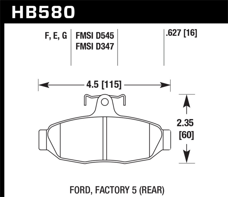 Hawk Performance Blue 9012 Rear Brake Pads - HB580E.627