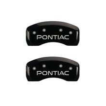 Load image into Gallery viewer, MGP 4 Caliper Covers Engraved Front &amp; Rear Pontiac Black finish silver ch MGP