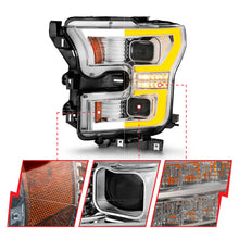 Load image into Gallery viewer, ANZO 15-17 Ford F-150 LED Projector Headlights - w/ Light Bar Switchback Chrome Housing