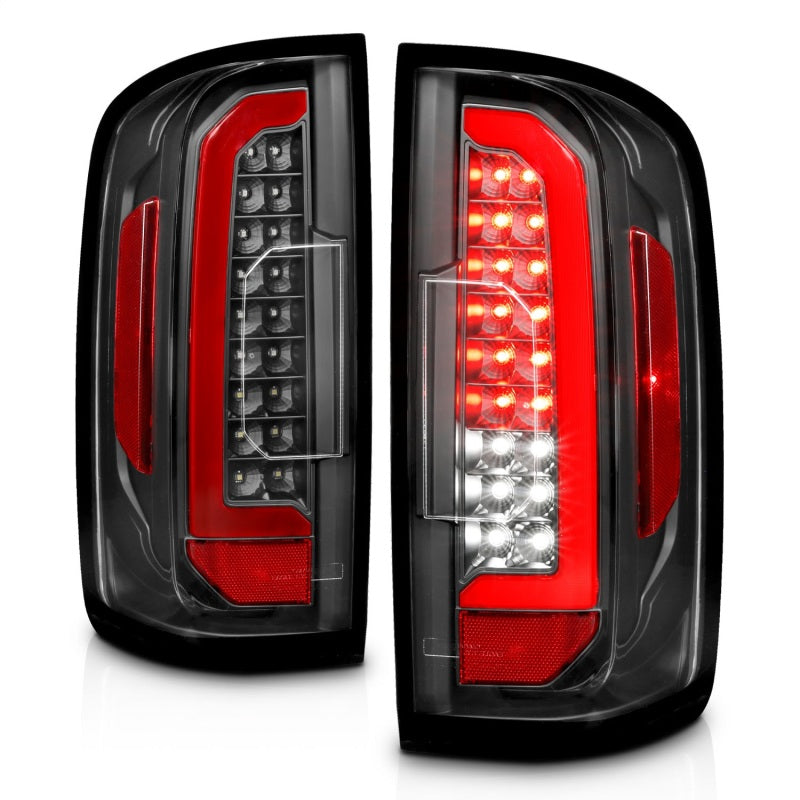 ANZO 15-21 Chevrolet Colorado Full LED Tail Lights w/ Red Lightbar Black Housing Clear Lens - eliteracefab.com