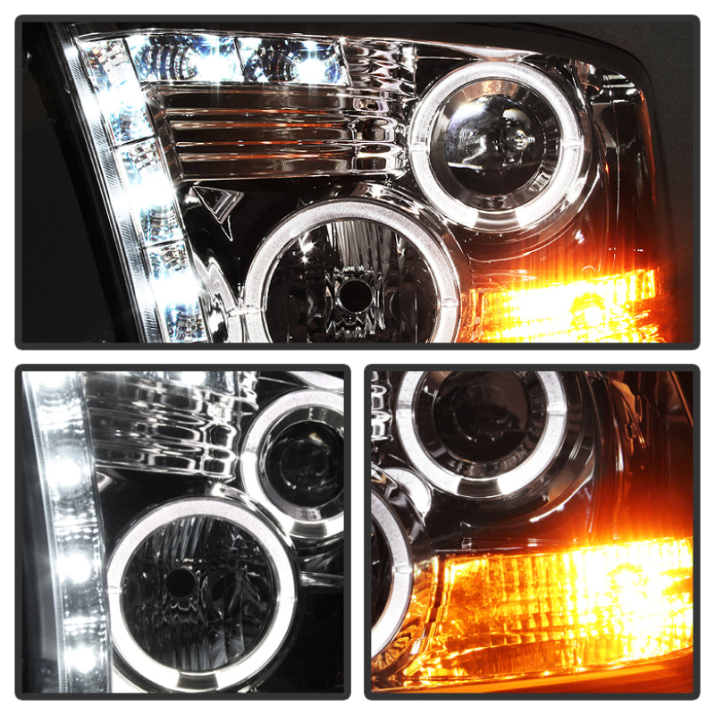 Spyder Dodge Ram 1500 09-14 10-14 Projector Headlights Halogen- LED Halo LED - Chrm PRO-YD-DR09-HL-C - eliteracefab.com