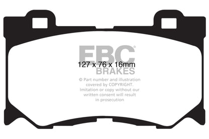 EBC 08-13 Infiniti FX50 5.0 Yellowstuff Front Brake Pads - eliteracefab.com