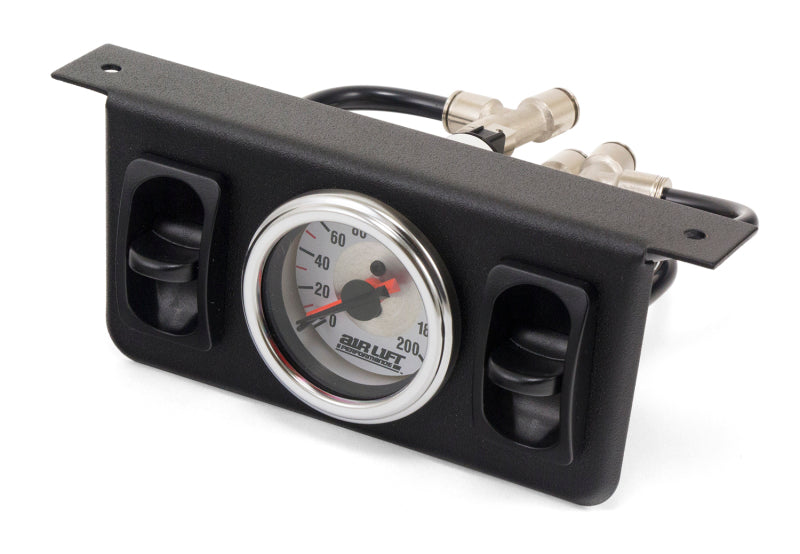 Air Lift Dual Needle Gauge With Two Paddle Switches- 200 PSI - eliteracefab.com