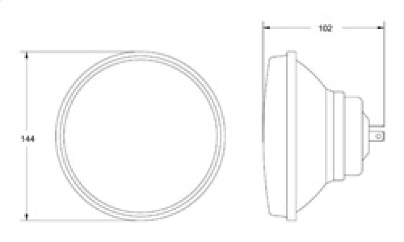 Hella Vision Plus 5-3/4in Round Conversion H4 Headlamp High/Low Beam - Single Lamp - eliteracefab.com