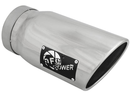 aFe Diesel Exhaust Tip Bolt On Polished 5in Inlet x 6in Outlet x 12in Long aFe