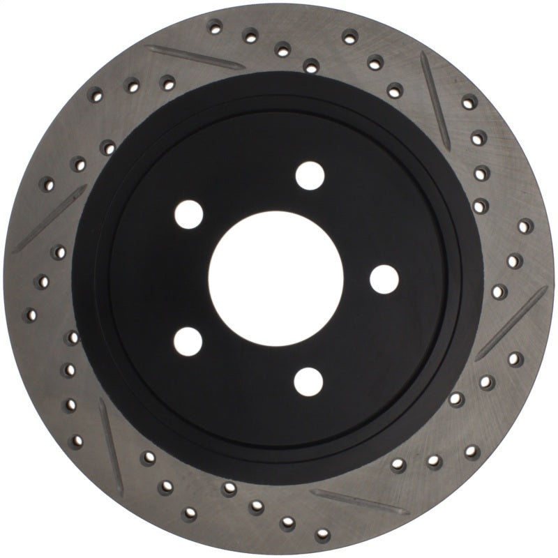 STOPTECH 05-10 FORD MUSTANG SLOTTED & DRILLED LEFT REAR ROTOR, 127.61087L - eliteracefab.com