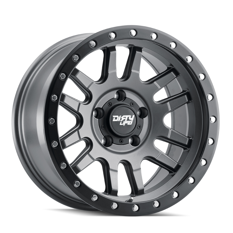 Dirty Life 9309 Canyon Pro 17x9/5x127 BP/-12mm Offset/71.5mm Hub Satin Graphite Wheel - Beadlock Dirty Life