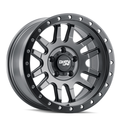 Dirty Life 9309 Canyon Pro 17x9/5x127 BP/-12mm Offset/71.5mm Hub Satin Graphite Wheel - Beadlock Dirty Life