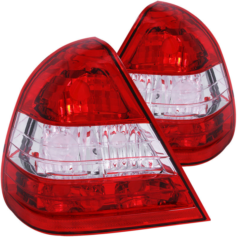 ANZO USA Mercedes Benz C Class W202 4dr Taillights Red/Clear; 1994-2000 - eliteracefab.com