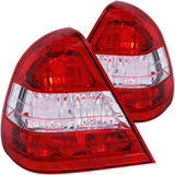 ANZO USA Mercedes Benz C Class W202 4dr Taillights Red/Clear; 1994-2000