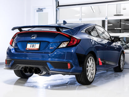 AWE Tuning Honda Civic Si 10th Gen 1.5L Turbo Dual-to-Triple Tip Conversion Kit - Diamond Black Tip AWE Tuning