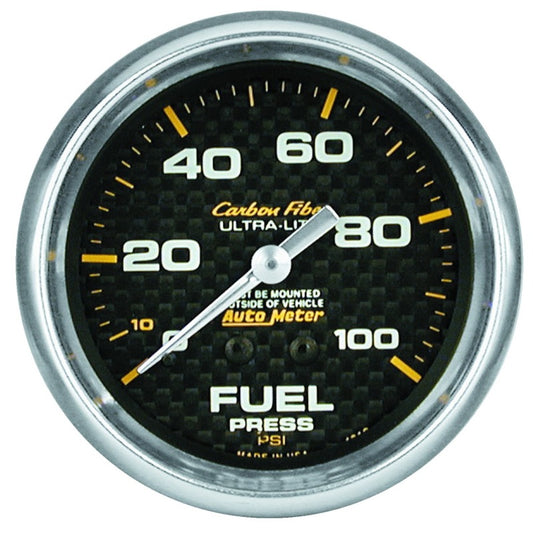 Autometer Carbon Fiber 66.7mm 100 PSI Mechanical Oil Pressure Gauge 4812