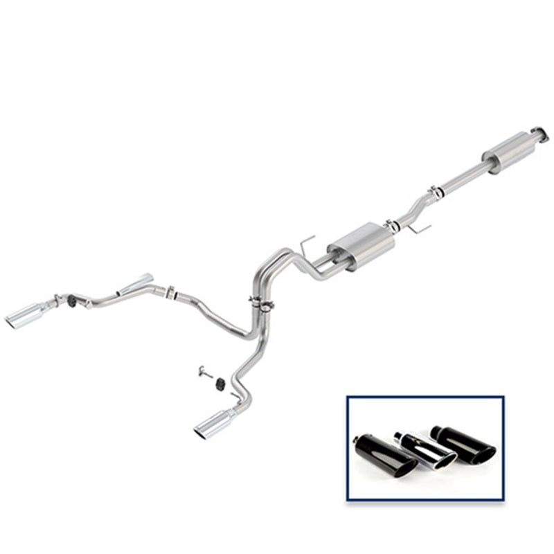 Ford Racing 15-18 F-150 5.0L Cat-Back Sport Exhaust System - Rear Exit Chrome Tips Ford Racing