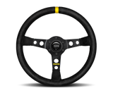 Momo MOD07 Steering Wheel 350 mm -  Black Suede/Black Spokes/1 Stripe