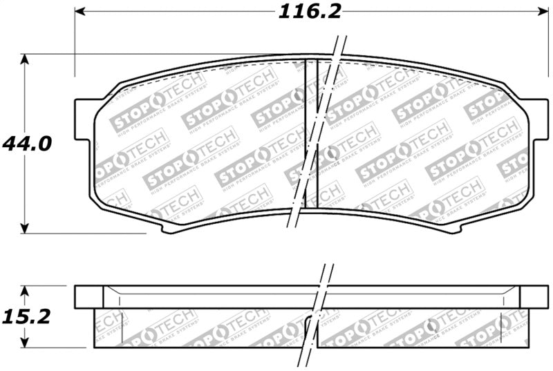 StopTech Street Brake Pads - Rear - eliteracefab.com