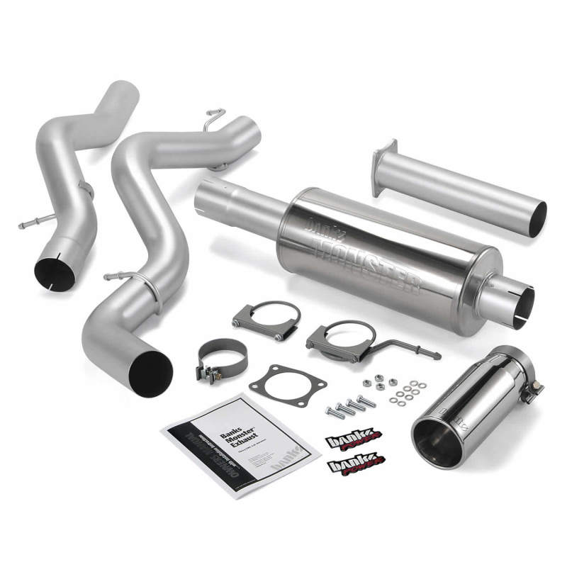 Banks Power 02-05 Chevy 6.6L EC/CCSB Monster Exhaust System - SS Single Exhaust w/ Chrome Tip Banks Power