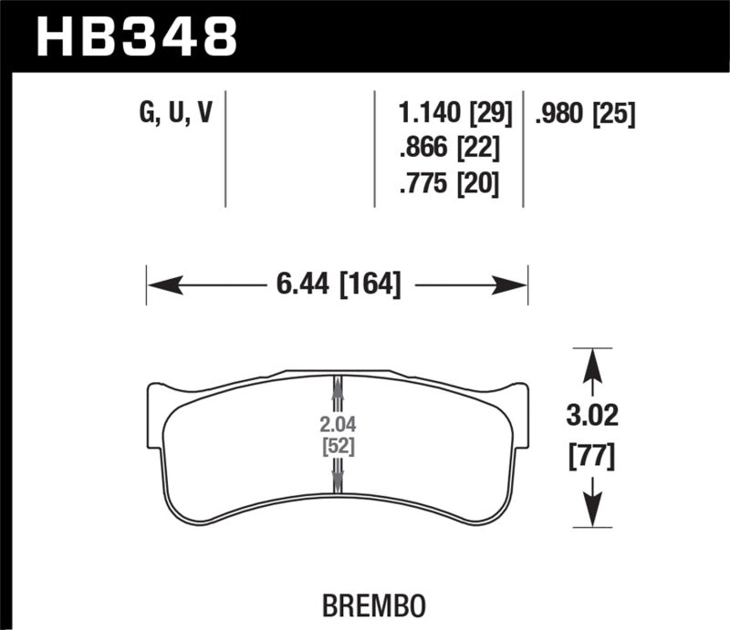 Hawk Performance DTC-70 Brake Pads - HB348U.980 Hawk Performance