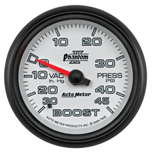 Load image into Gallery viewer, Autometer Phantom II 2-5/8in 30INHG-45PSI Phantom Mechanical Boost/Vacuum Gauge