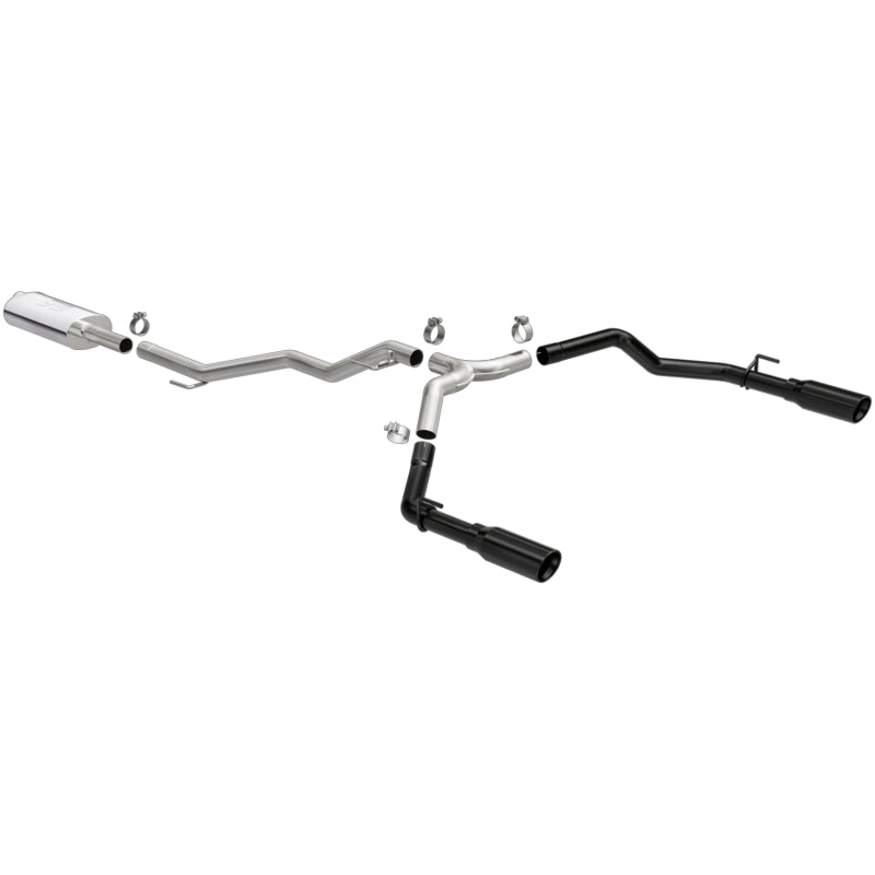 MagnaFlow 2020 Jeep Gladiator 3in Street Series Dual Split Exit SS Cat-Back Exhaust w/Black Tips - eliteracefab.com