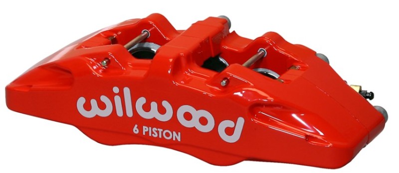 Wilwood Caliper-Forged Dynapro 6 5.25in Mount-Red-L/H 1.62/1.38in/1.38in Pistons .81in Disc Wilwood
