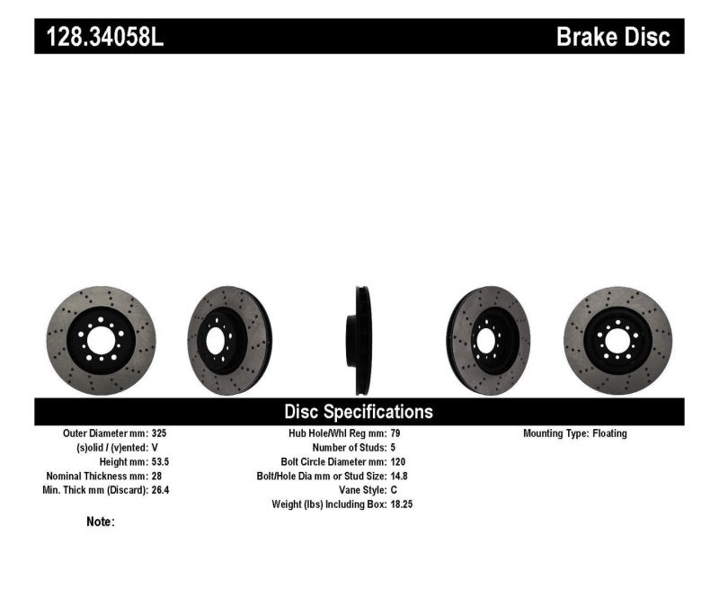 StopTech 01-06 BMW M3 Drilled Left Front Rotor - eliteracefab.com
