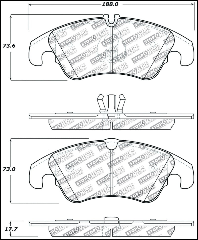 STOPTECH PERFORMANCE 08-10 AUDI A5 / 10 S4 / 09-10 AUDI A4 (EXCEPT QUATTRO) FRONT BRAKE PADS, 309.13220 - eliteracefab.com