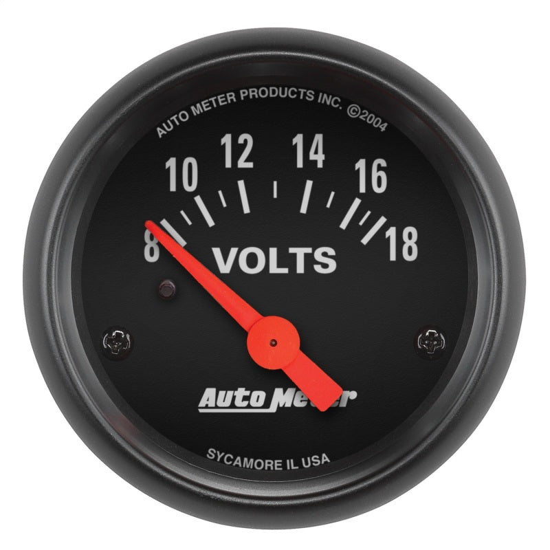 AutoMeter GAUGE; VOLTMETER; 2 1/16in.; 18V; ELEC; Z-SERIES - eliteracefab.com