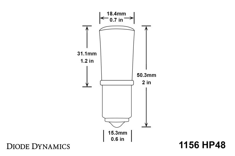 Diode Dynamics 1156 LED Bulb HP48 LED - Amber (Pair)