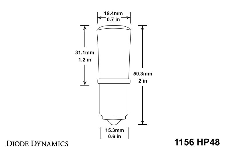 Diode Dynamics 1156 LED Bulb HP48 LED - Cool - White (Single)